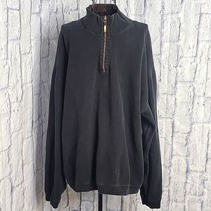 TOMMY BAHAMA Black and Brown Half Zip Reversible‎ Pullover Men's Sweater